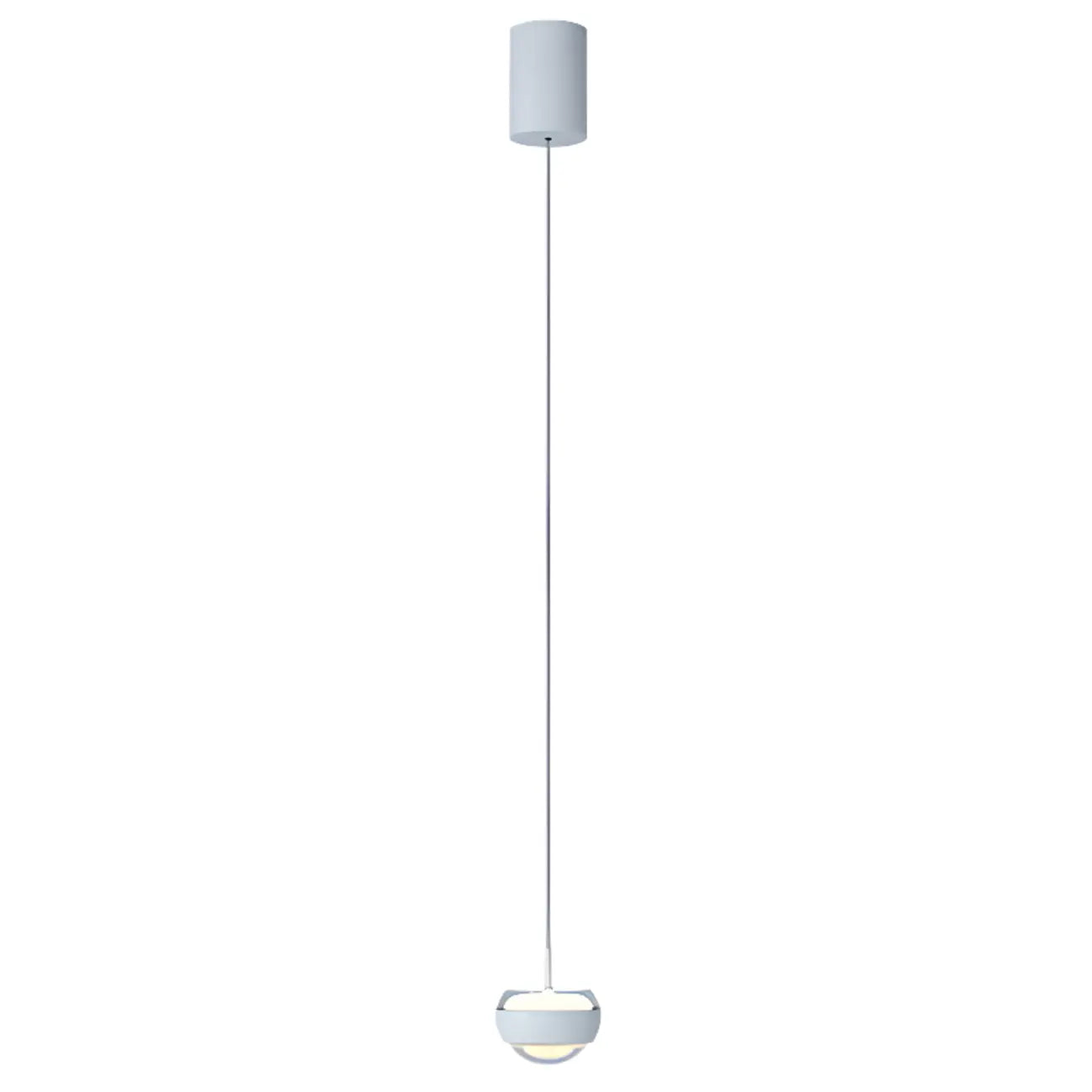 Suspension à 2 lumières avec globe en métal et acrylique transparent