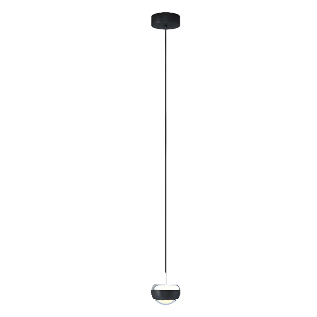 Suspension à 2 lumières avec globe en métal et acrylique transparent
