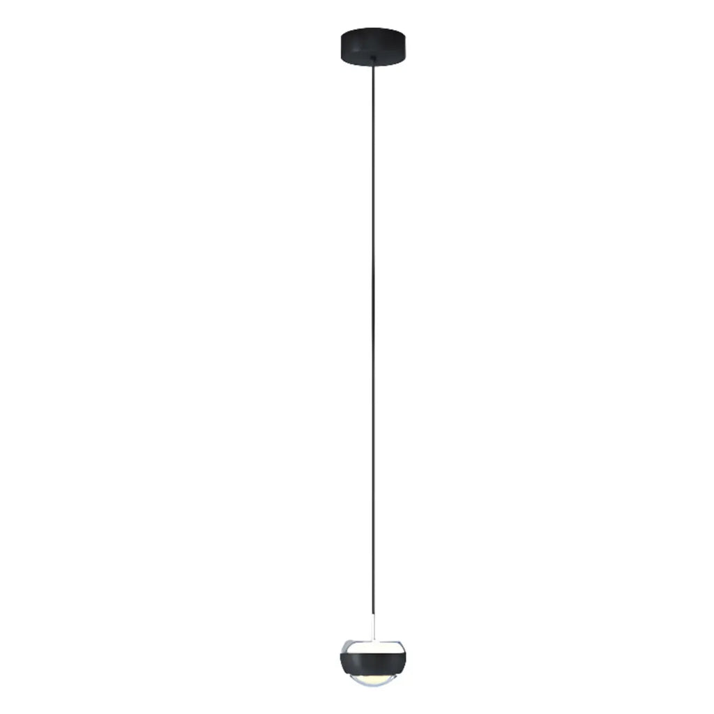 Suspension à 2 lumières avec globe en métal et acrylique transparent