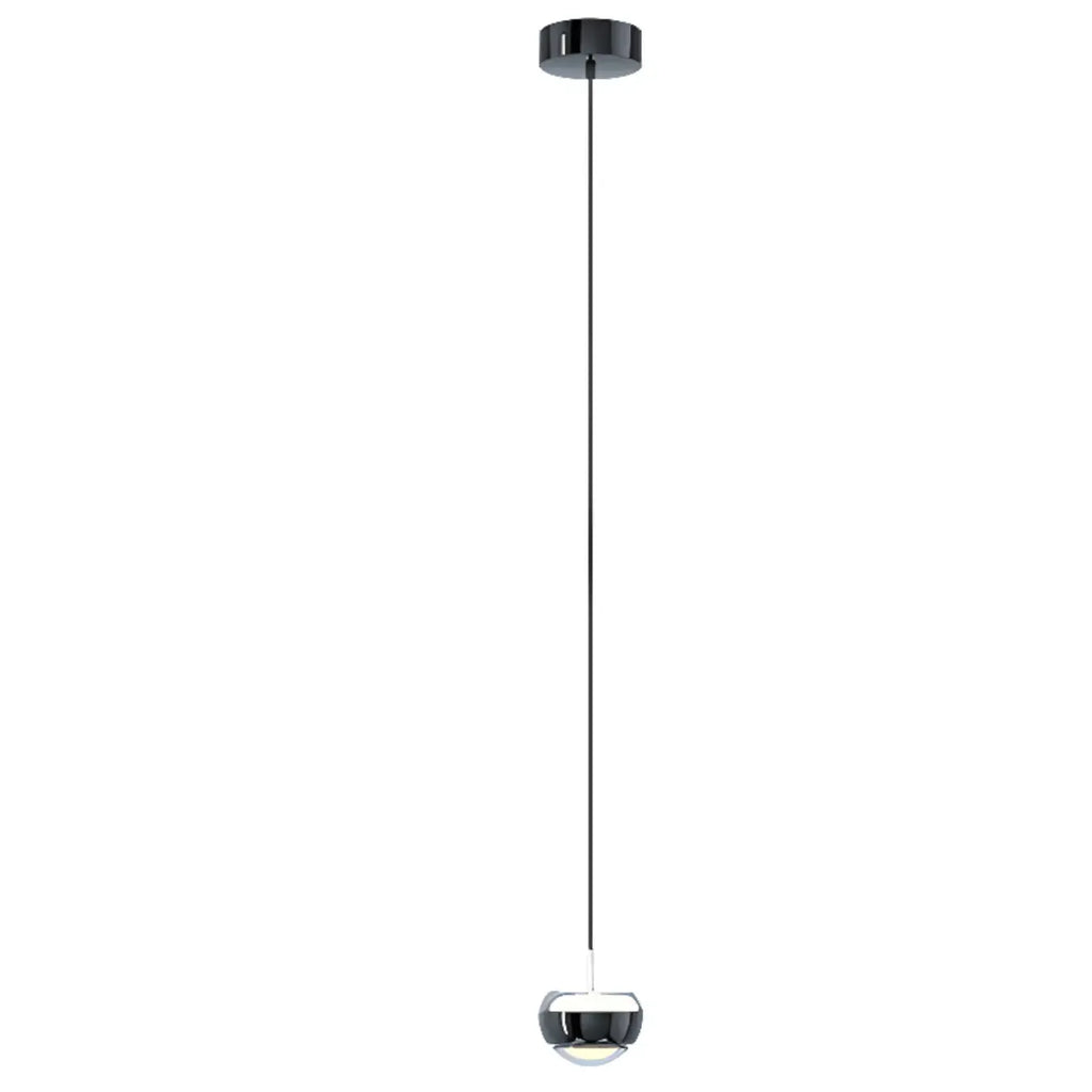 Suspension à 2 lumières avec globe en métal et acrylique transparent