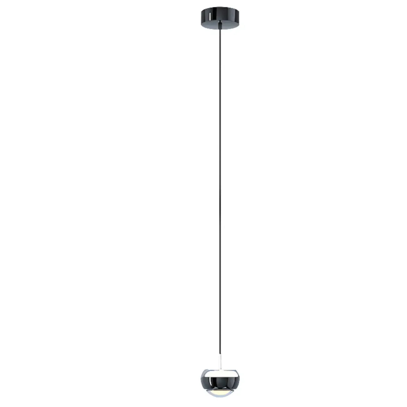 Suspension à 2 lumières avec globe en métal et acrylique transparent