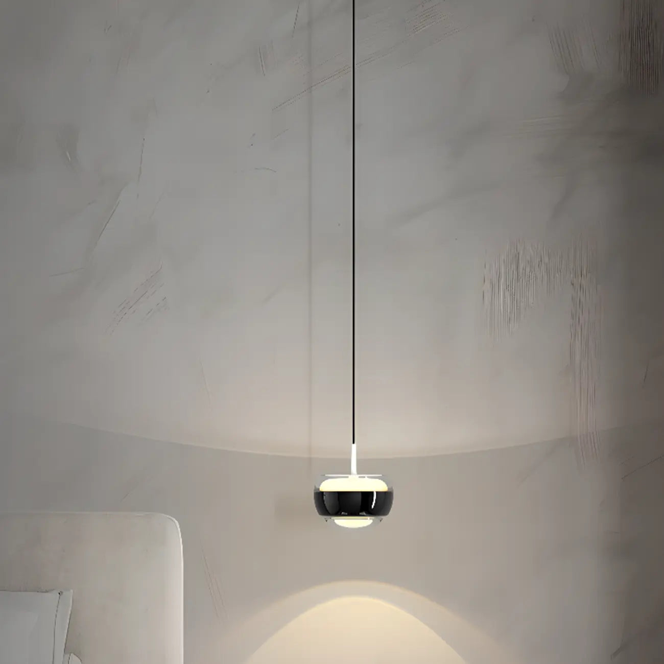 Suspension à 2 lumières avec globe en métal et acrylique transparent