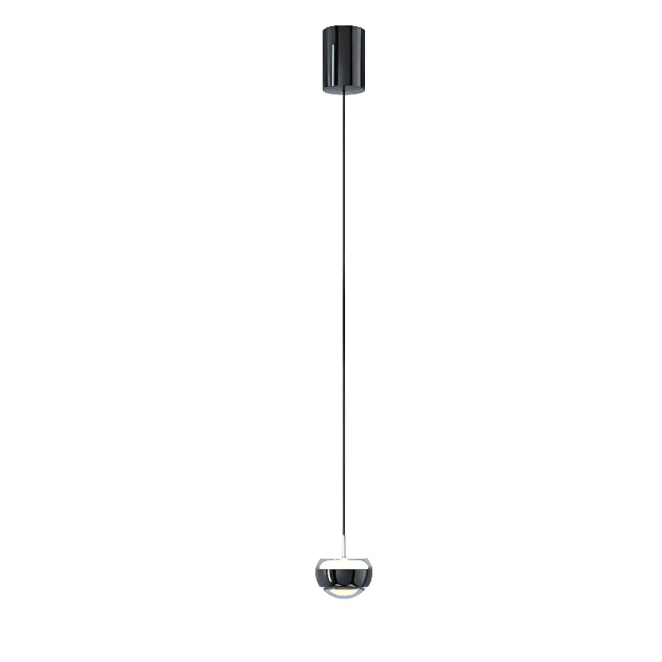 Suspension à 2 lumières avec globe en métal et acrylique transparent