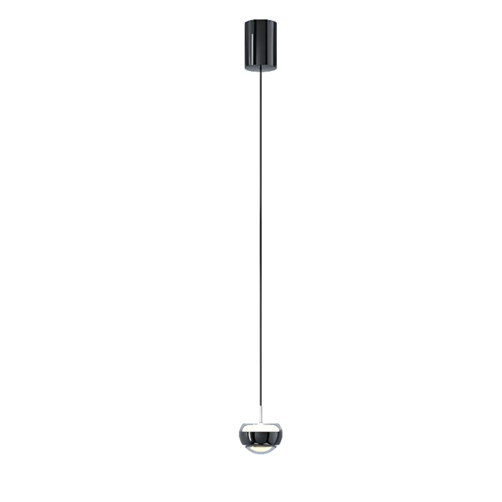 Suspension à 2 lumières avec globe en métal et acrylique transparent