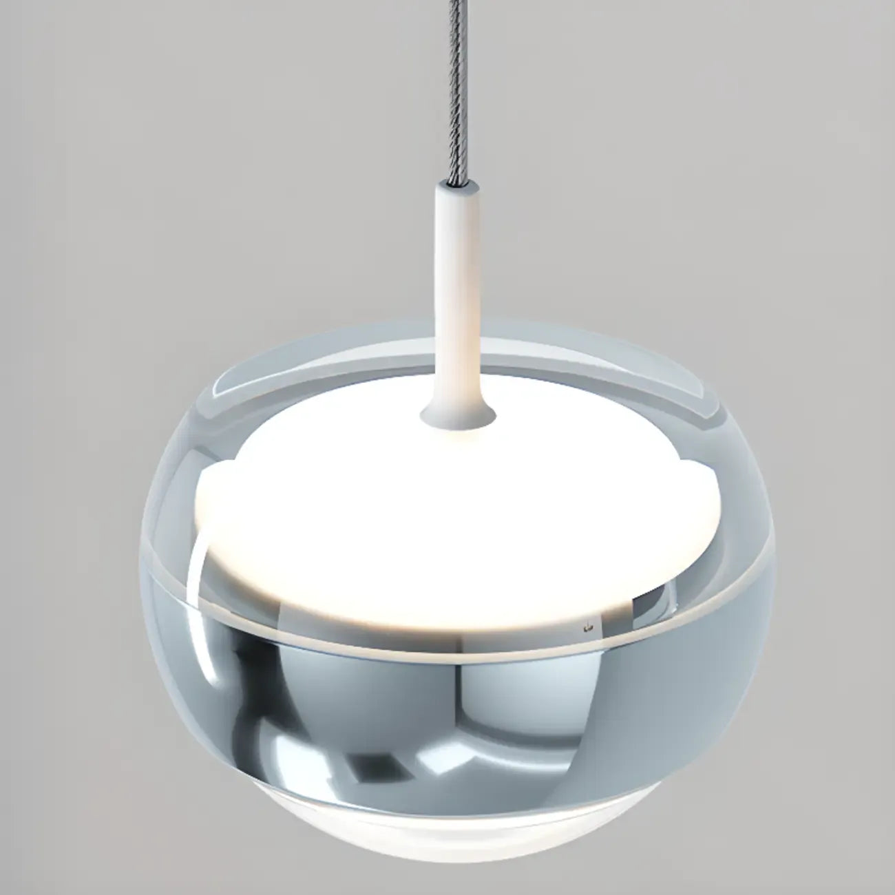 Suspension à 2 lumières avec globe en métal et acrylique transparent