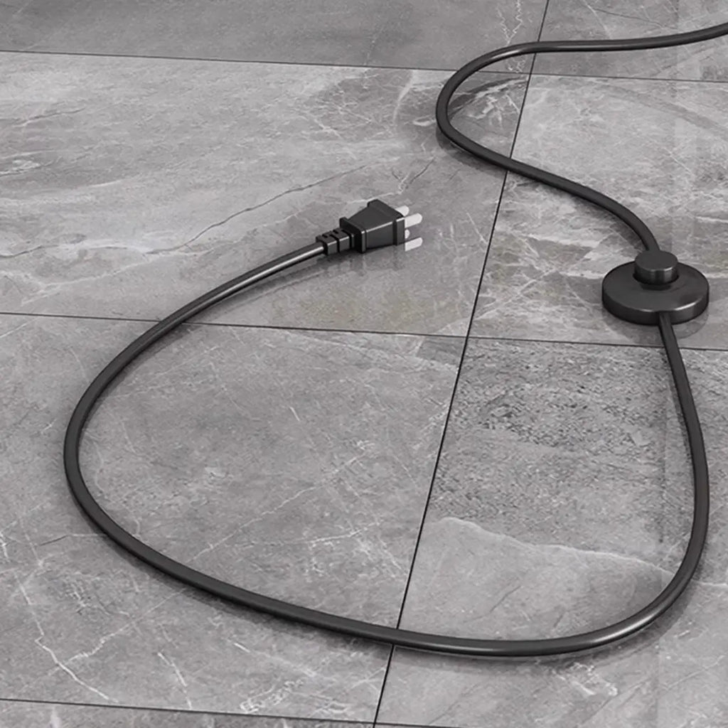 Lampadaire minimaliste en noyer avec table et abat-jour en tissu