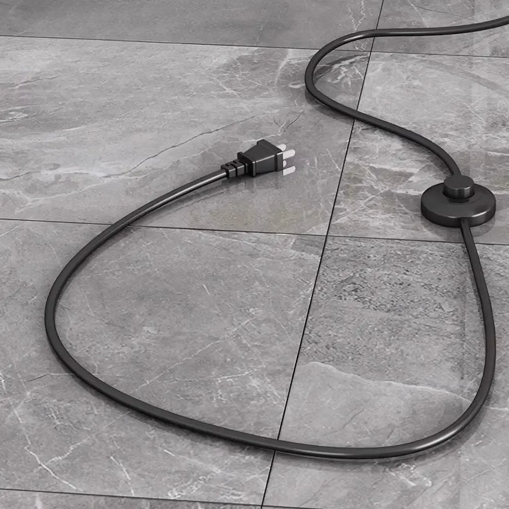 Lampadaire minimaliste en noyer avec table et abat-jour en tissu