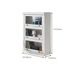 Coffre de rangement moderne en bois de peuplier blanc avec porte vitrée rabattable