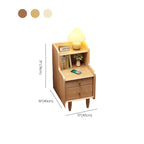 Table de chevet haute en bois brun noyer avec tiroirs