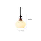 Suspension globe en bois et verre beige à intensité variable