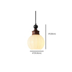Suspension globe en bois et verre beige à intensité variable