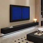 Meuble TV mural en bois d'hévéa pour salon moderne