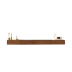 Meuble TV mural en bois d'hévéa pour salon moderne