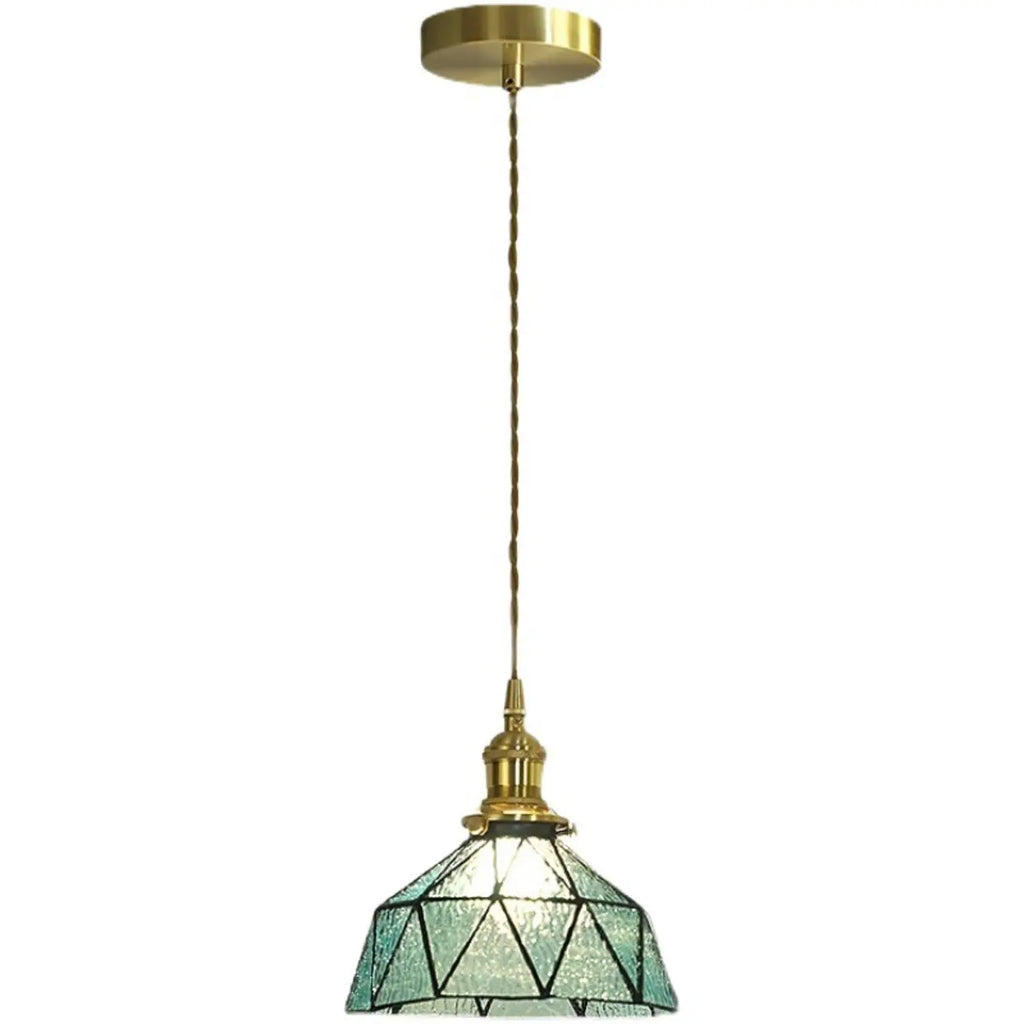 Suspension moderne géométrique en verre LED