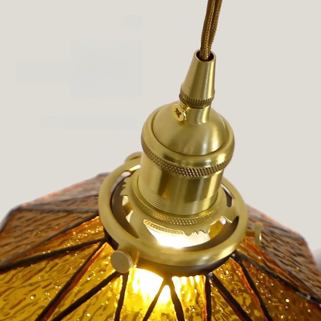 Suspension moderne géométrique en verre LED