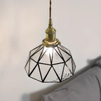 Suspension moderne géométrique en verre LED