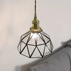 Suspension moderne géométrique en verre LED
