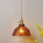 Suspension moderne géométrique en verre LED