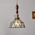 Suspension moderne géométrique en verre LED