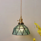Suspension moderne géométrique en verre LED