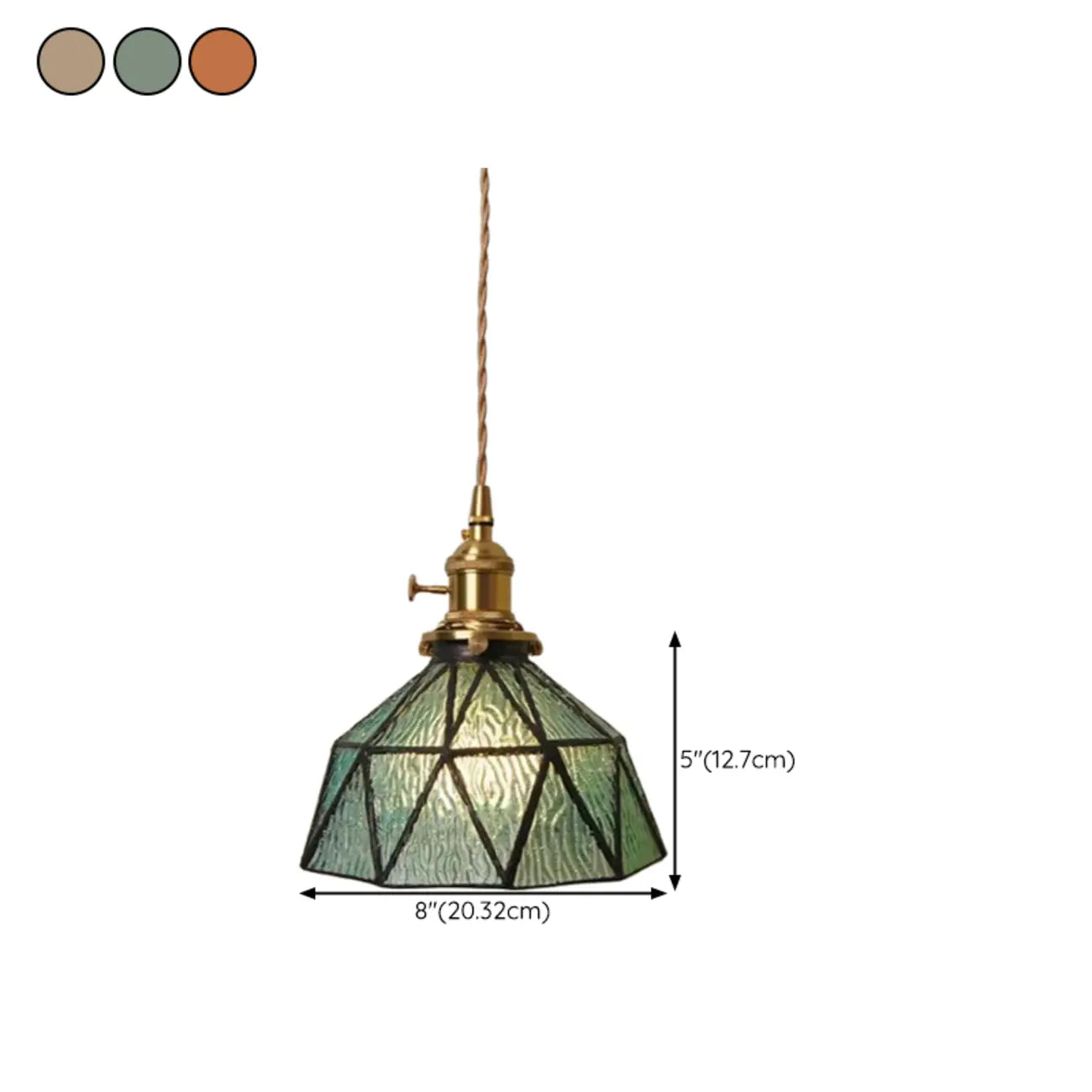 Suspension moderne géométrique en verre LED