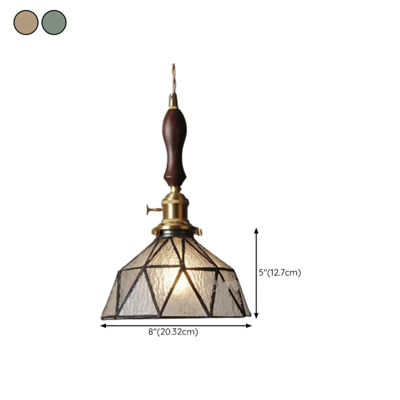 Suspension moderne géométrique en verre LED