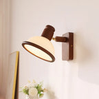 Applique murale moderne miniature en verre noyer avec éclairage LED pour salon