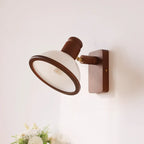 Applique murale moderne miniature en verre noyer avec éclairage LED pour salon