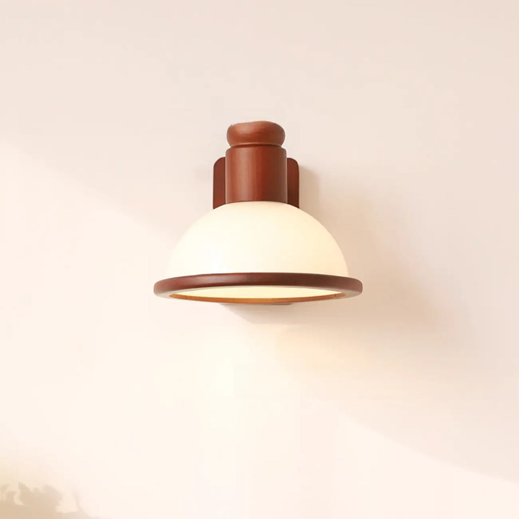 Applique murale moderne miniature en verre noyer avec éclairage LED pour salon