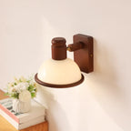 Applique murale moderne miniature en verre noyer avec éclairage LED pour salon