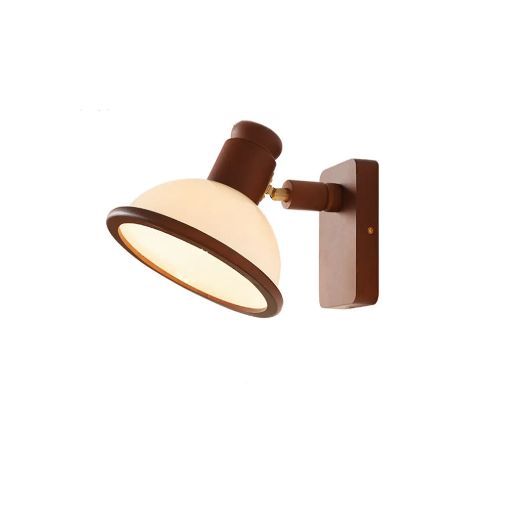 Applique murale moderne miniature en verre noyer avec éclairage LED pour salon