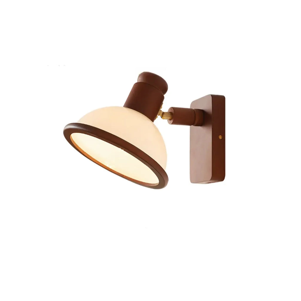 Applique murale moderne miniature en verre noyer avec éclairage LED pour salon