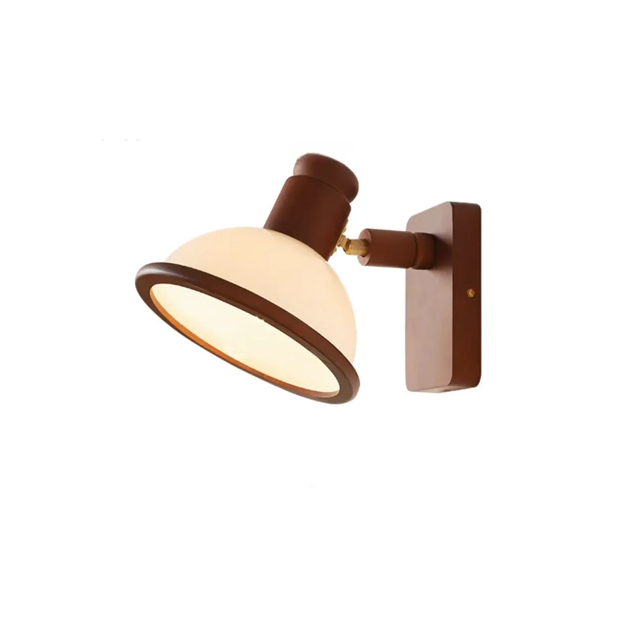 Applique murale moderne miniature en verre noyer avec éclairage LED pour salon