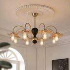 Lustre rétro géométrique à 6/8 lumières en verre chromé