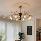 Lustre rétro géométrique à 6/8 lumières en verre chromé