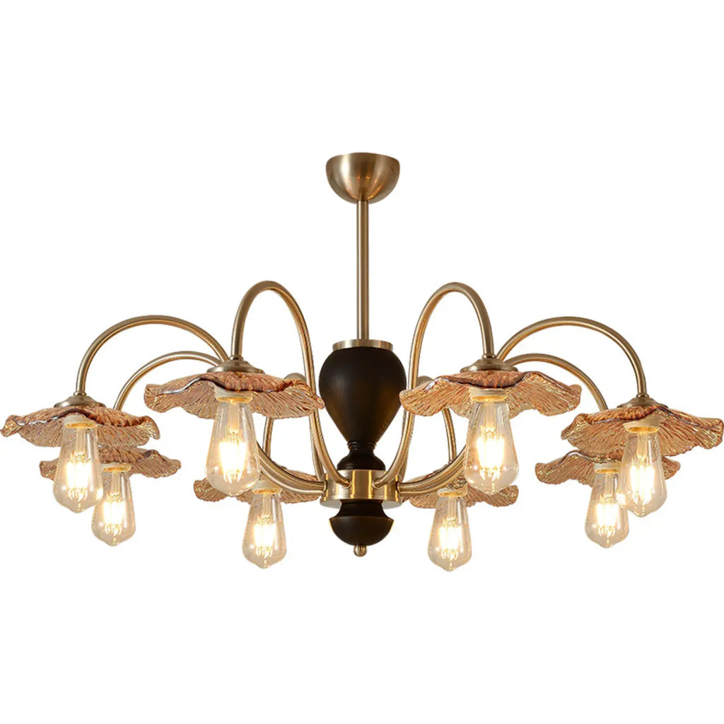 Lustre rétro géométrique à 6/8 lumières en verre chromé