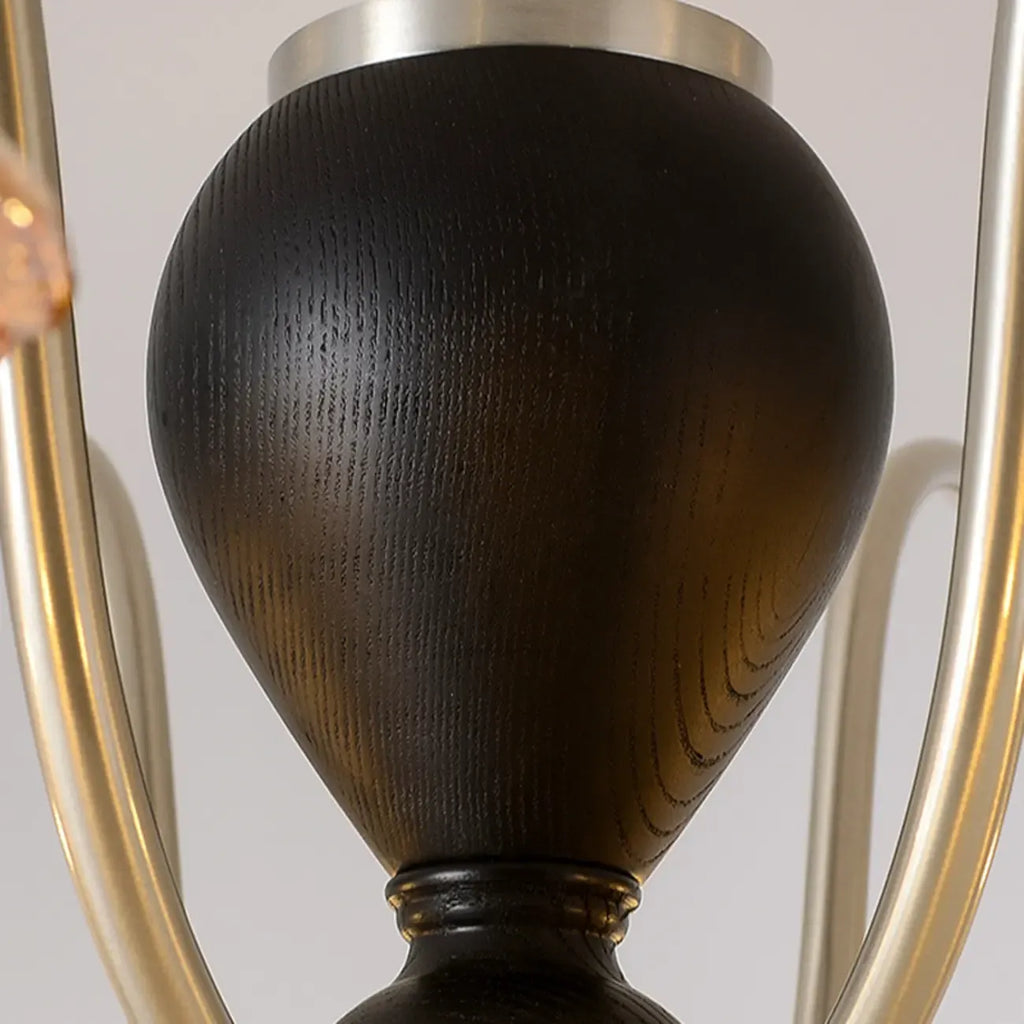 Lustre rétro géométrique à 6/8 lumières en verre chromé