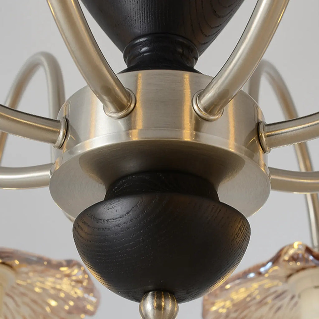 Lustre rétro géométrique à 6/8 lumières en verre chromé