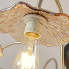 Lustre rétro géométrique à 6/8 lumières en verre chromé