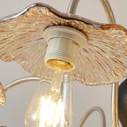 Lustre rétro géométrique à 6/8 lumières en verre chromé