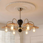 Lustre rétro géométrique à 6/8 lumières en verre chromé