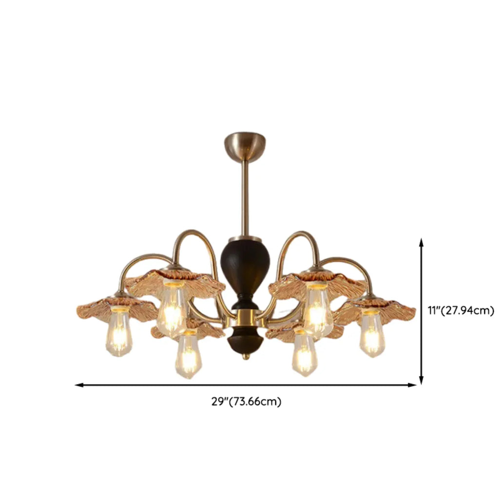 Lustre rétro géométrique à 6/8 lumières en verre chromé