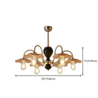 Lustre rétro géométrique à 6/8 lumières en verre chromé