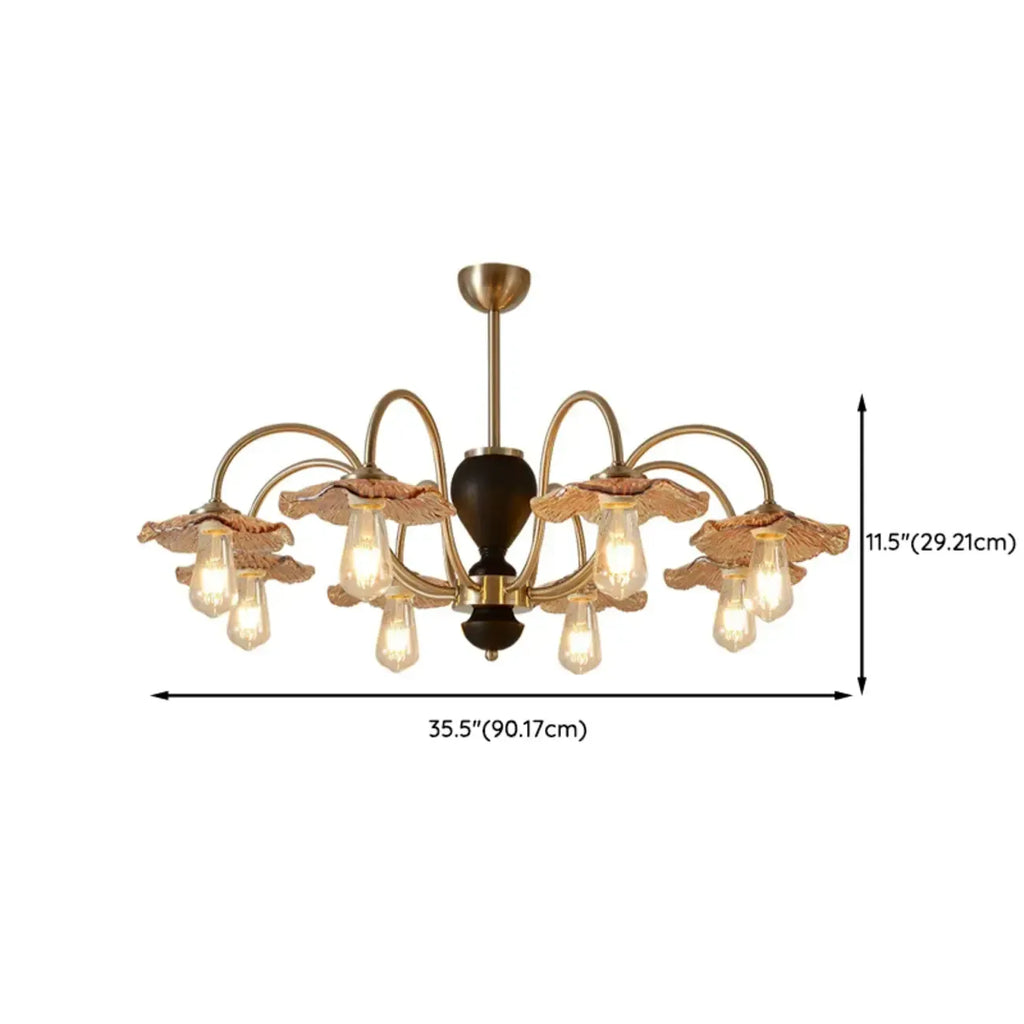 Lustre rétro géométrique à 6/8 lumières en verre chromé