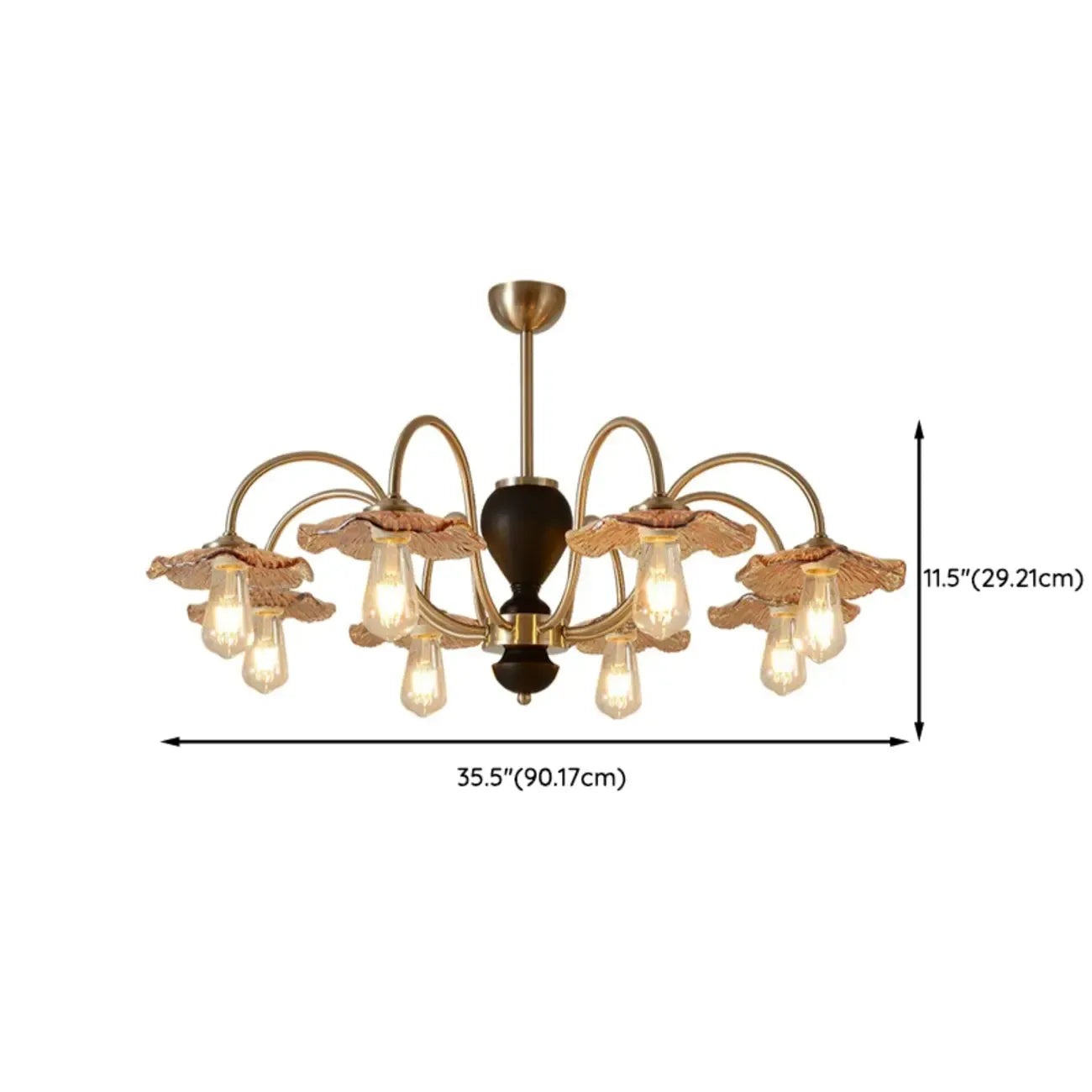 Lustre rétro géométrique à 6/8 lumières en verre chromé