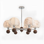 Lustre élégant en tissu à fleurs beige rustique et lustre élégant