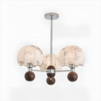 Lustre élégant en tissu à fleurs beige rustique et lustre élégant