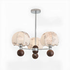 Lustre élégant en tissu à fleurs beige rustique et lustre élégant