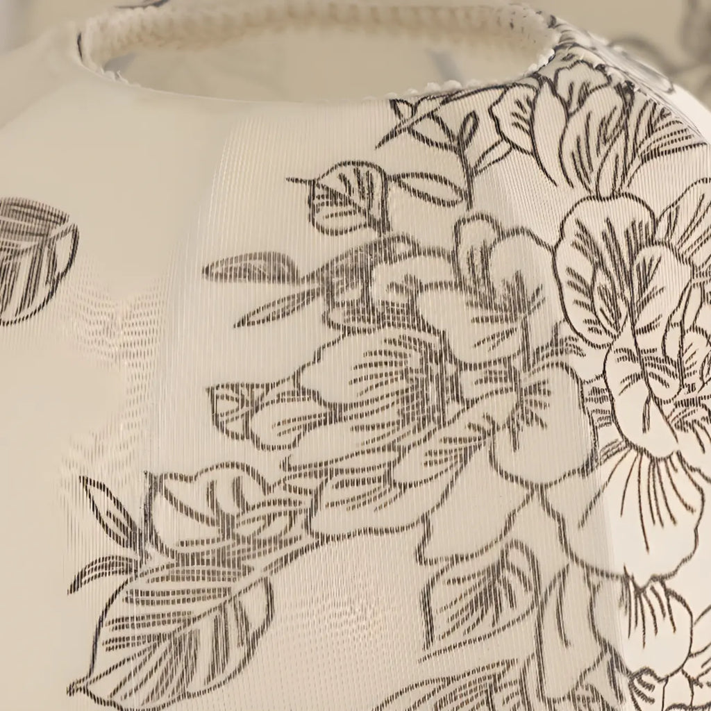 Lustre élégant en tissu à fleurs beige rustique et lustre élégant