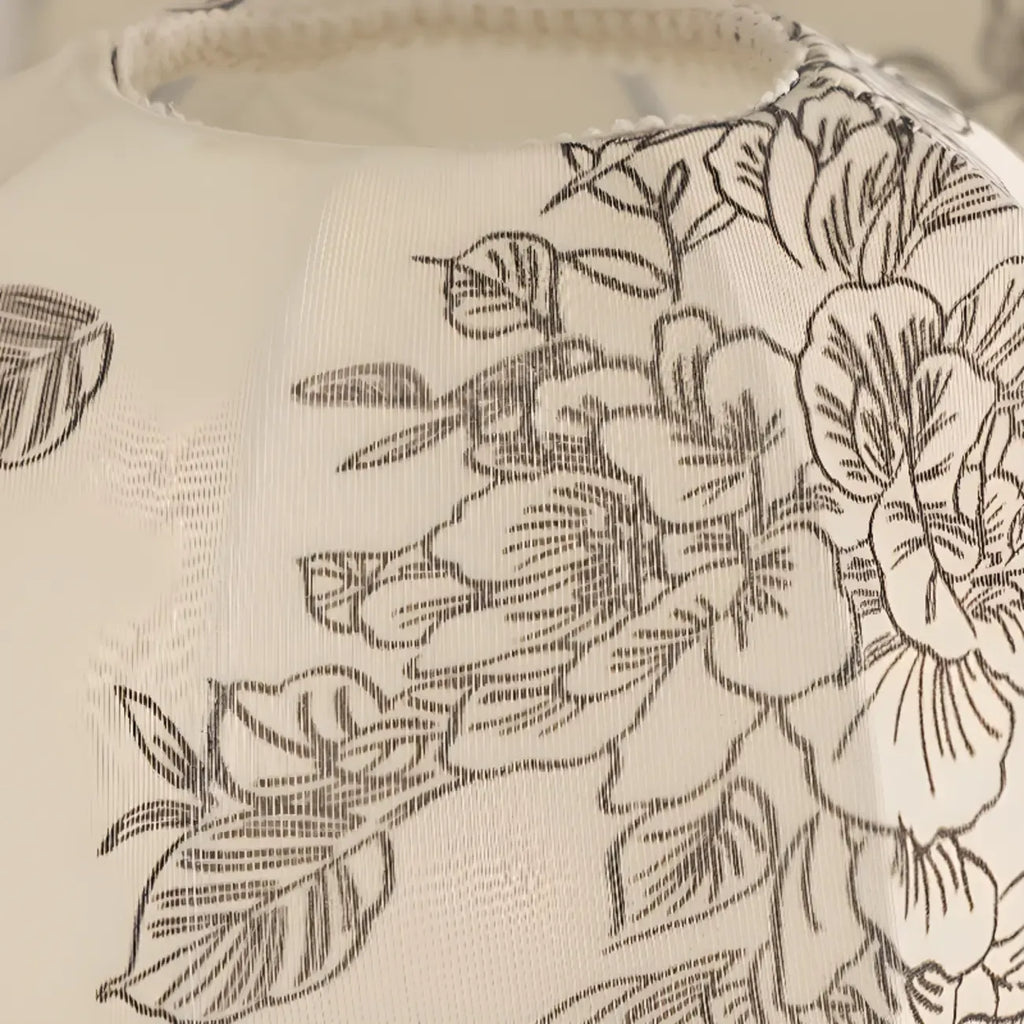 Lustre élégant en tissu à fleurs beige rustique et lustre élégant